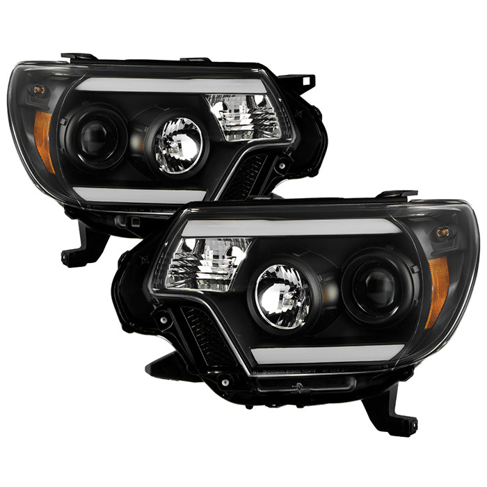 ( Spyder Signature ) Toyota Tacoma 12-15 Projector Headlights - Light Bar DRL - Black