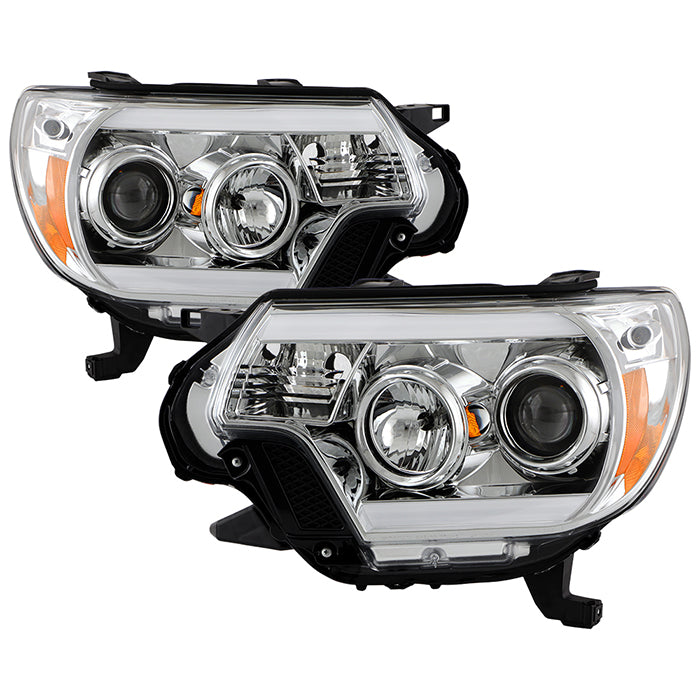 ( Spyder Signature ) Toyota Tacoma 12-15 Projector Headlights - Light Bar DRL - Chrome