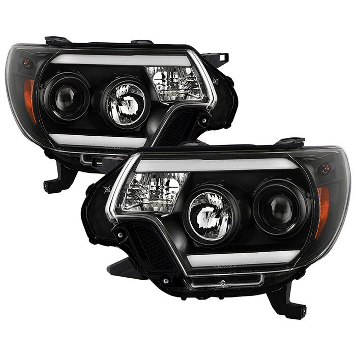 ( Spyder Platinum ) Toyota Tacoma 2012-2015 High-Power LED Module ( Low Beam ) Equipped Headlights - White Light Bar Parking Light - Low Beam: LED (Included) - High Beam: H1 (Included) - Turn Signal: 4157NA (Not Included) - Black