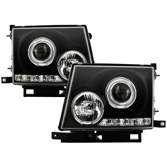 ( Spyder Signature ) Toyota Tacoma 97-00 Projector Headlights - LED Halo - LED ( Replaceable LEDs ) - Black - High H1 (Included) - Low H1 (Included)