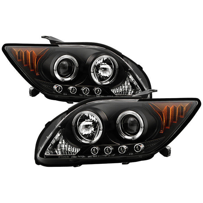 ( Spyder Signature ) Scion TC 05-07 Projector Headlights - LED Halo -Replaceable LEDs - Black - High H1 (Included) - Low 9006 (Not Included)