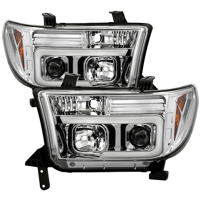 ( Spyder Signature ) Toyota Tundra 07-13 / Toyota Sequoia 08-13 Version 2 Projector Headlights - Light Bar DRL - Chrome