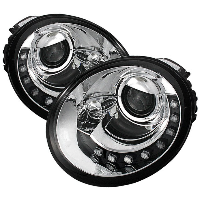 ( Spyder Signature ) Volkswagen Beetle 1998-2005 Projector Headlights - DRL - Chrome