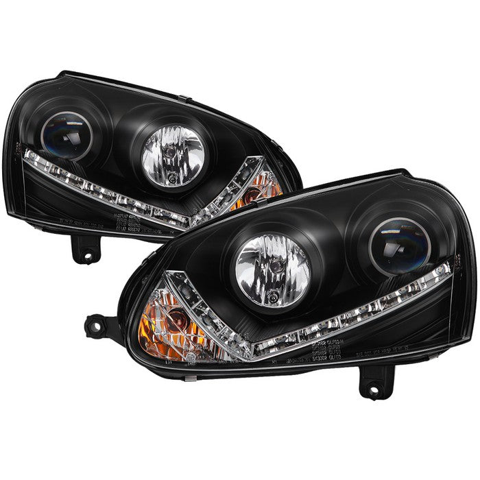 ( Spyder Signature ) Volkswagen GTI 06-09 / Jetta 06-09 / Rabbit 06-09 Projector Headlights (does not fit the R32) - Xenon/HID Model Only ( Not Compatiable With Halogen Model ) - DRL - Black - High H7 (Included) - Low D2S (Not Included)