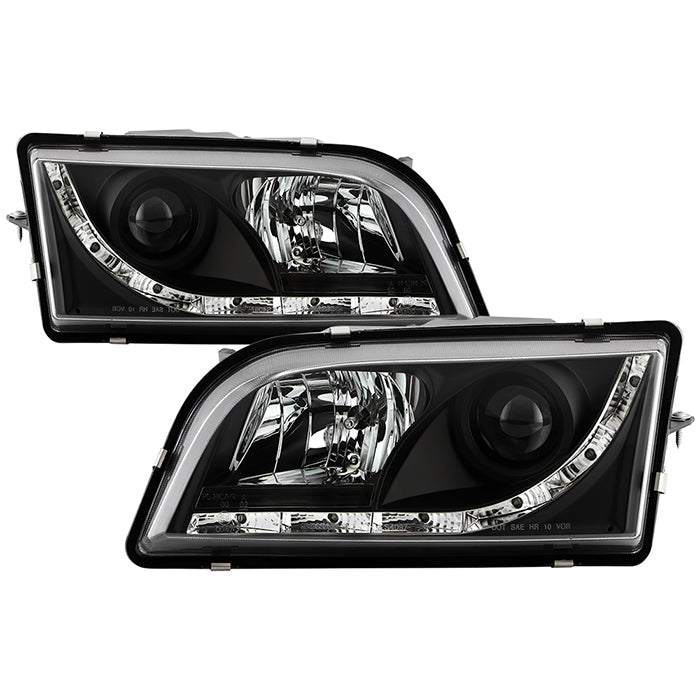 ( Spyder Signature ) Volvo S40 97-03 Projector Headlights - DRL - Black - High H1 (Included) - Low H1 (Included)